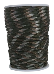 31 m. oliven/hvid/sort faldskærmsline - 4 mm.